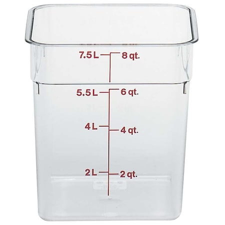 Cambro Cambro 8 qt. Clear Measuring Plastic Square Container, PK6 8SFSCW135